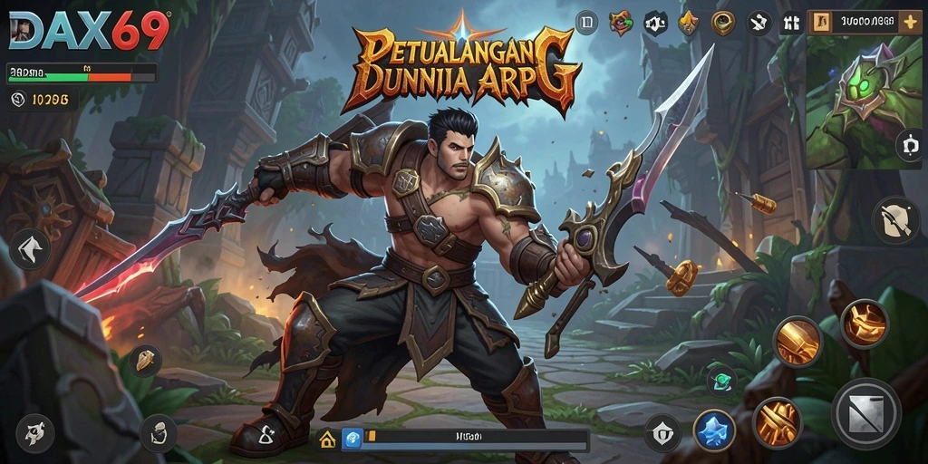 Tangkapan layar mendebarkan dari gameplay ARPG DAX69.