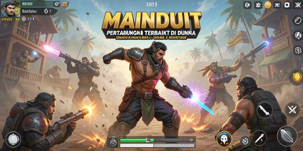 Screenshot menunjukkan aksi seru dalam gameplay Battle Royale MAINDUIT.
