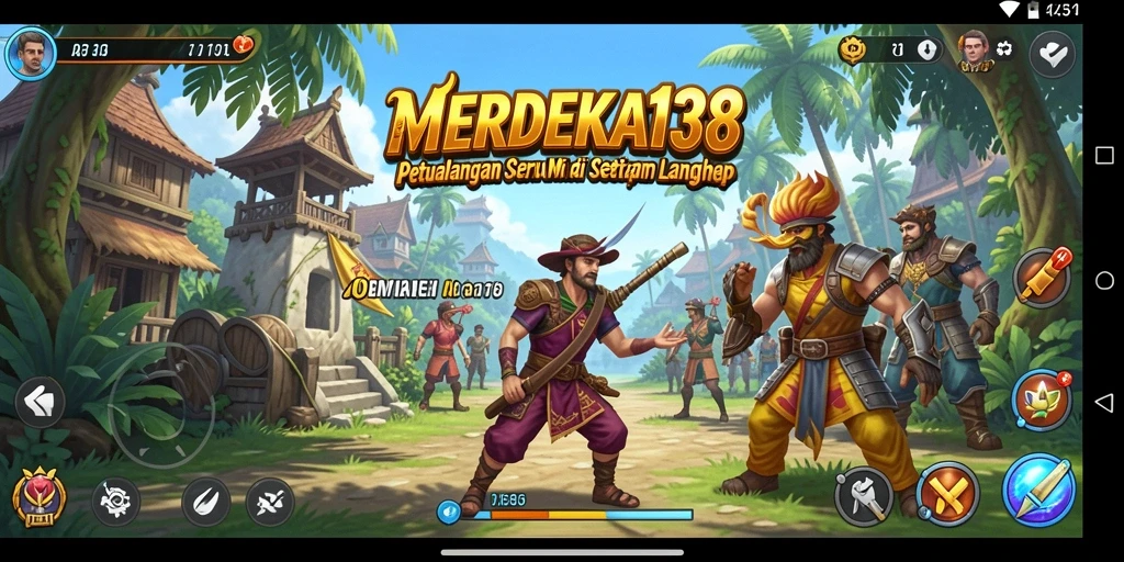 Tampilan gameplay MERDEKA138 yang penuh aksi petualangan dan eksplorasi.